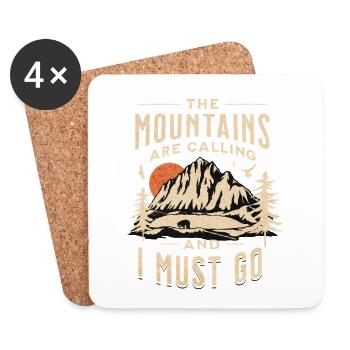 Mountain calls: Adventure hike - Coasters (set of 4) - white - Front