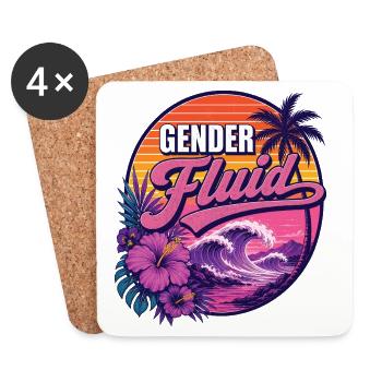 Pride Month LGBTQ -  Gender Fluid - Coasters (set of 4) - white - Front