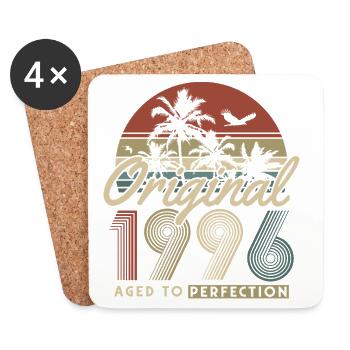 1996 Born Vintage Retro Birthday Gift - Coasters (set of 4) - white - Front