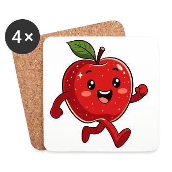 Red apple - Coasters (set of 4) - white - Front