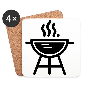 Barbecue - Coasters (set of 4) - white - Front