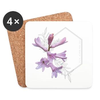 Du bist wunderschön – elegantes rosa Blumendesign - Untersetzer (4er-Set) - Weiß - Vorne