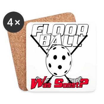 Floorball ....was sonst? - Untersetzer (4er-Set) - Weiß - Vorne