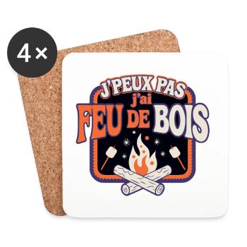Jpeux pas j'ai feu de bois - Dessous de verre (lot de 4) - blanc - Devant
