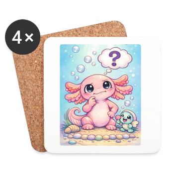 Axolotl - Untersetzer (4er-Set) - Weiß - Vorne