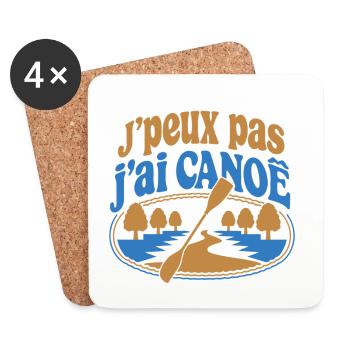 J’peux pas j’ai Canoë - Dessous de verre (lot de 4) - blanc - Devant