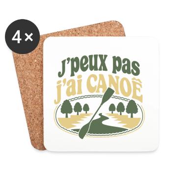 J'peux pas j'ai CANOË - Dessous de verre (lot de 4) - blanc - Devant