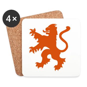 Niederlande - Nederland - Netherlands - Lion Löwe - Untersetzer (4er-Set) - Weiß - Vorne