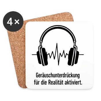 Geräuschunterdrückung für die Realität aktiviert - Untersetzer (4er-Set) - Weiß - Vorne
