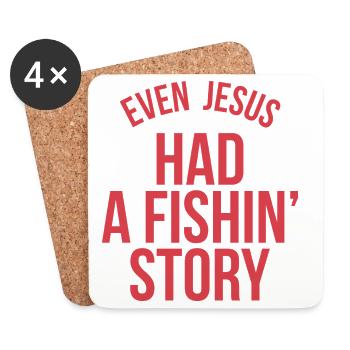 Even Jesus Had a Fishin' Story - Untersetzer (4er-Set) - Weiß - Vorne