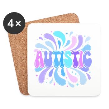 Pastell-Autismus-Explosion - Untersetzer (4er-Set) - Weiß - Vorne
