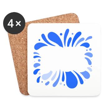 Blue Free Splash Explosion - Coasters (set of 4) - white - Front