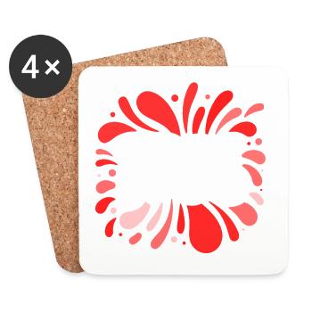 Free Explosion Pop Retro Red - Untersetzer (4er-Set) - Weiß - Vorne
