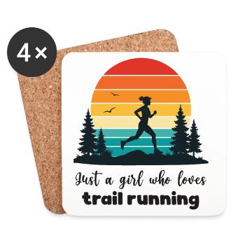 Just a Girl Who Loves Trail Running - Coasters (set of 4) - white - Front