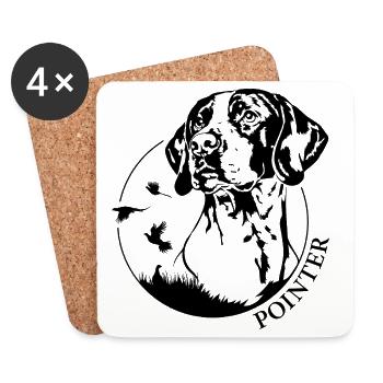 Pointer Portrait Hunde Jagdhunde Jagdhund Wilsigns - Untersetzer (4er-Set) - Weiß - Vorne