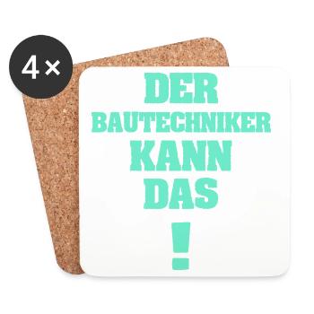 Geschenk für Bautechniker - Untersetzer (4er-Set) - Weiß - Vorne