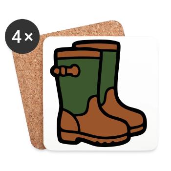 Bottes en caoutchouc Jardinage Temps boueux Pluie - Dessous de verre (lot de 4) - blanc - Devant
