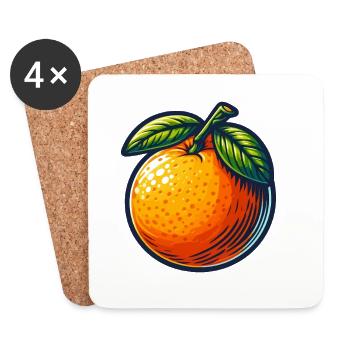 Orange tropical pop art - Coasters (set of 4) - white - Front