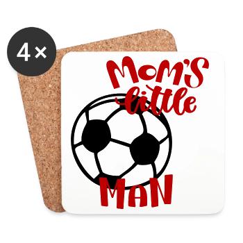 Le petit homme de football de maman - Dessous de verre (lot de 4) - blanc - Devant