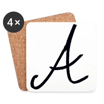 Un monogramme de calligraphie - Dessous de verre (lot de 4) - blanc - Devant