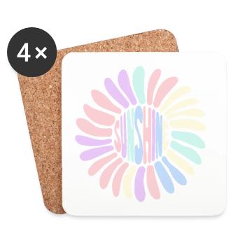 Spirale Pastel Sunshine soleil - Dessous de verre (lot de 4) - blanc - Devant