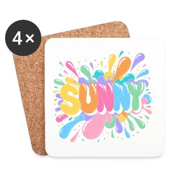 Sunny Splash Letters - Untersetzer (4er-Set) - Weiß - Vorne