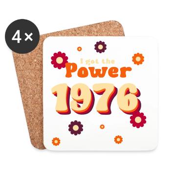 Millésime 1976 – J’ai eu le Power - Dessous de verre (lot de 4) - blanc - Devant