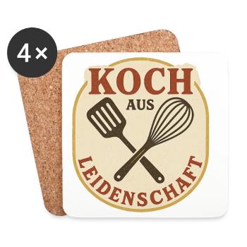 Koch aus Leidenschaft Vintage Patch - Untersetzer (4er-Set) - Weiß - Vorne