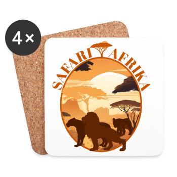 Savannen Safari Sonnenuntergang - Untersetzer (4er-Set) - Weiß - Vorne