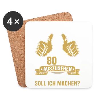 80. Geburtstag Mann Frau 80 Jahre  - Untersetzer (4er-Set) - Weiß - Vorne