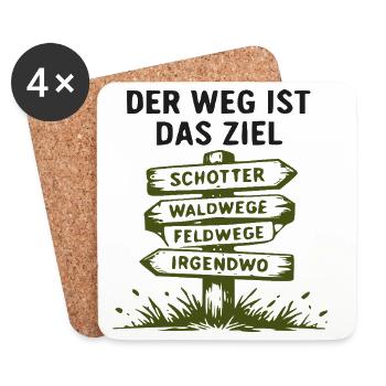 Wegweiser der Wege – Wald und Feld - Untersetzer (4er-Set) - Weiß - Vorne