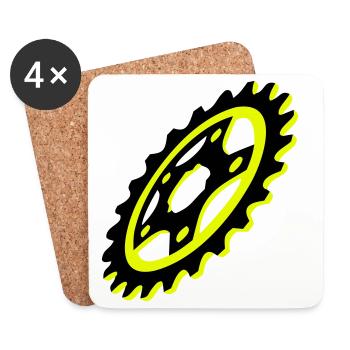 Graphique de plateau de vélo - Dessous de verre (lot de 4) - blanc - Devant