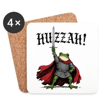 Hourra Chevalier Grenouille médiévale - Dessous de verre (lot de 4) - blanc - Devant