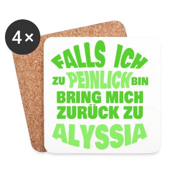 Geschenk für Alyssia - Untersetzer (4er-Set) - Weiß - Vorne