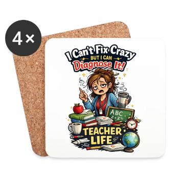 Funny Teacher I Can Diagnose It - Coasters (set of 4) - white - Front