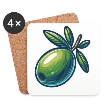 Stylized Olive Emerald - Coasters (set of 4) - white - Front