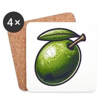 Olivgrüner Vintage-Geist - Untersetzer (4er-Set) - Weiß - Vorne