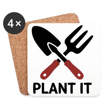 Garden Tool Plant It Logo - Coasters (set of 4) - white - Front