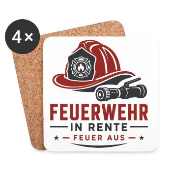 Feuerwehr in Rente Feuer aus – Ruhestand Design - Untersetzer (4er-Set) - Weiß - Vorne