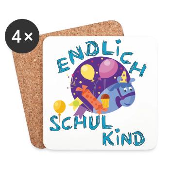 Schulkind  - Untersetzer (4er-Set) - Weiß - Vorne