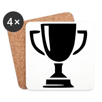Pokal Sieg Geschenk Sportler - Untersetzer (4er-Set) - Weiß - Vorne
