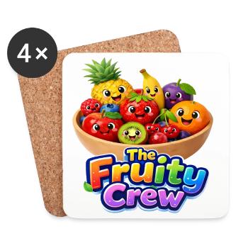 Das Fruity Crew Fruit Thema - Untersetzer (4er-Set) - Weiß - Vorne
