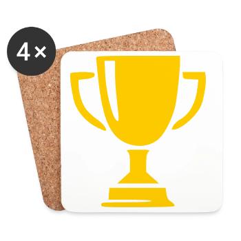 Champion de la victoire en coupe Sportif - Dessous de verre (lot de 4) - blanc - Devant