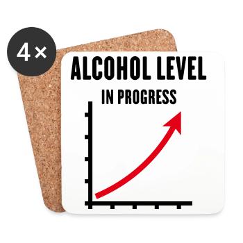 Niveau d’alcool en cours (Équipe de Boissons POSRed2C) - Dessous de verre (lot de 4) - blanc - Devant