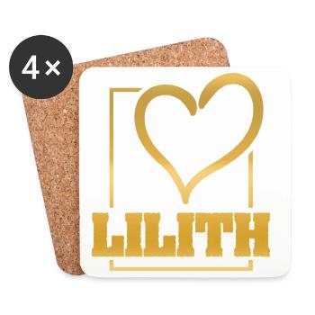 Maedchenname Lilith - Untersetzer (4er-Set) - Weiß - Vorne