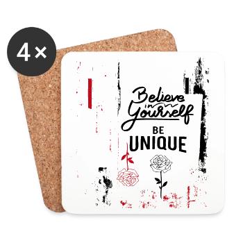 Believe in yourself - Coasters (set of 4) - white - Front