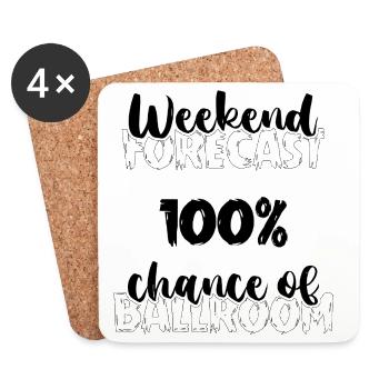Waltz Couple Dance - Coasters (set of 4) - white - Front