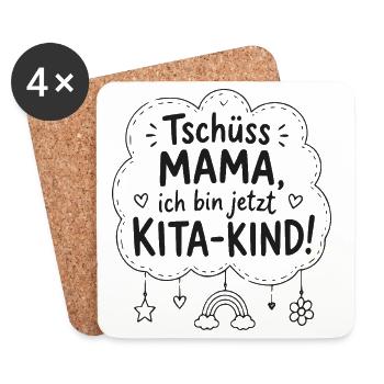 Tschüss Mama, Kita-Kind Start - Untersetzer (4er-Set) - Weiß - Vorne