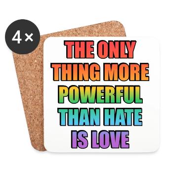 Love Over Hate Rainbow Gradient LGBT Pride - Untersetzer (4er-Set) - Weiß - Vorne