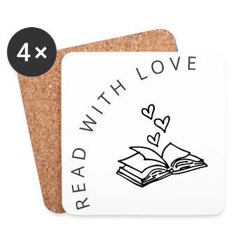 Read with Love - Untersetzer (4er-Set) - Weiß - Vorne